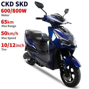 SKD CKD 600W 800W摩托车电动摩托车40-50千米/h速度45-65千米范围eec 10英寸电动轻便摩托车，带拆卸电池