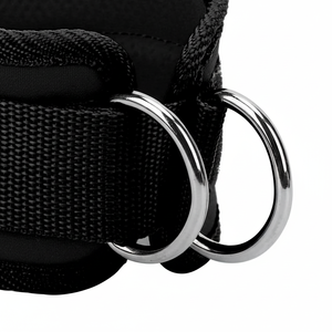 (Noir) Sangles de cheville Fitness pour machine à câble Double DRing réglable - Product Image 1