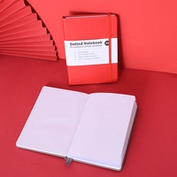Carnet A5 à couverture rigide en cuir, lignes pointillées, reliure thermique, avec bande élastique et pages vierges – Vente directe usine 2027