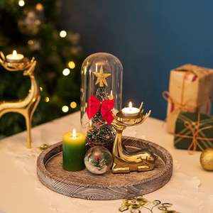 Bandeja decorativa <span class=keywords><strong>de</strong></span> <span class=keywords><strong>madera</strong></span>, portavelas, bandeja redonda <span class=keywords><strong>de</strong></span> <span class=keywords><strong>madera</strong></span>, pieza central <span class=keywords><strong>de</strong></span> mesa, decoración del hogar, bandeja pequeña, decoración <span class=keywords><strong>de</strong></span> mesa <span class=keywords><strong>de</strong></span> centro - Product Image 4