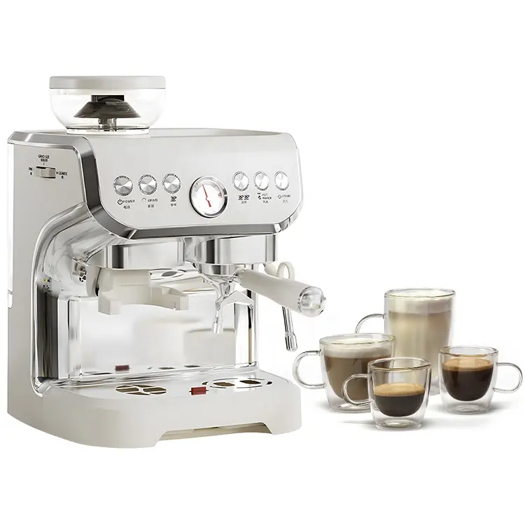 Máquina de café expreso semiautomática de cabeza única comercial profesional de 6.0L/cafetera Cappuccino Latte