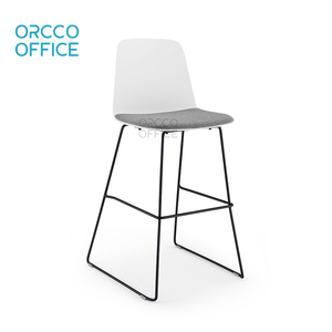 Design de luxe bureau maison cuisine invité PP coque couleurs tissu cuir tapissé coussin moderne métal tabouret haut chaise - Product Image 4