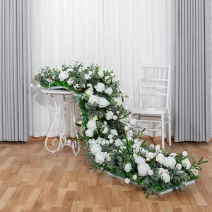 인공 꽃 식물 행 배열 웨딩 센터 테이블 장식 결혼 꽃 통로 러너 결혼식