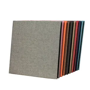 27*28cm 9 Colors Linen Fabric Cover Self Adhesive Wedding Photo Album for 4R 120 Photo DIY Album 20 Sheets Double Sided Pages