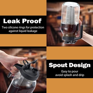 เครื่องชงกาแฟโคลด์บริวแบบเมสัน ขวดชงกาแฟเย็น 3 ขั้นตอน ชงกาแฟโคลด์บริวได้ ขวดโหลเมสันแบบคลาสสิก ปลอดสาร BPA แข็งแรงทนทาน - Product Image 4