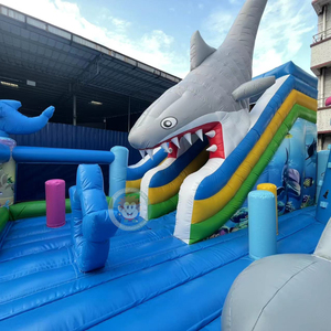 Château gonflable commercial sur le thème des requins avec toboggan et <span class=keywords><strong>tour</strong></span> d'escalade - Product Image 5