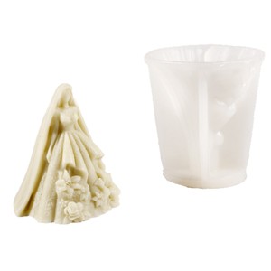 Silicone Mold For 3D Wedding Dress Candle Making Custom Shape Cake Mold For Commercial Use - Product Image 5
