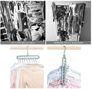 Durable <b>Plastic</b> Folding Space-Saving 360 Degree Rotating Clothes Hanger Rack <b>Hook</b> Wardrobe Kitchen Clothing Organizer - Product Image 4
