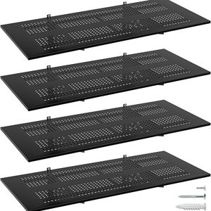 JH-Mech 설치가 쉬운 5X4Ft 헤비 듀티 차고 벽 선반 보관 랙 후크가있는 차고 용 금속 선반 - Product Image 1