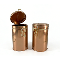 Boîte ronde en étain en gros avec couvercle à anneau en fer, fabricant de boîtes en étain, boîte en métal pour café, thé, bonbons, biscuits, boîte de rangement en métal, boîte en étain