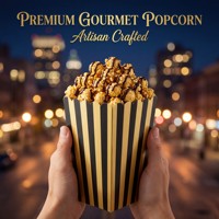 Cartons à Popcorn en Papier Rayés Noir et Or – Luxe Premium pour Soirées Romantiques, Soirées Cinéma Sous le Ciel Étoilé, Présentoirs Chic pour Snacks