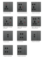 Double prise industrielle moderne simple 13A 5 broches en acier inoxydable prise commutée multifonctionnelle double lampe au néon USB 16A nominale