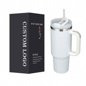 Vente en gros de gobelets à eau 20Oz 30Oz 40Oz Tasses de voyage pour le camping, la randonnée Tasses à café avec paille Gobelet en acier inoxydable - Product Image 1