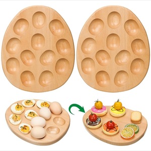 Wooden Egg <b>Storage</b> <b>Tray</b> 12 Compartment Fresh Keeping Kitchen Display <b>Tray</b> For Eggs And Snacks - Product Image 1
