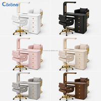 Meuble de manucure professionnel moderne avec armoire de rangement pour salon de beauté et studio de manucure