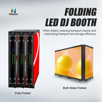 Cabina de DJ Plegable LED a Todo Color P2.604 P2.97 P3.91, Bar Nocturno, Festival de Música Electrónica, Soporte para DJ, Pantalla LED