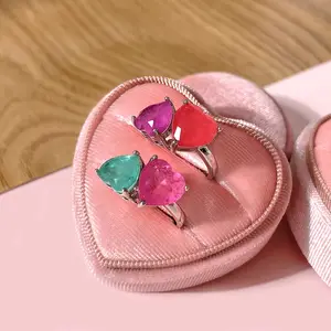 Foxi, модные кольца, золотые украшения, дешевые минималистские милые 2024 медные 18-каратные позолоченные кольца в форме сердца