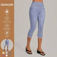 Pantalon Capri Femme à Pois Taille Haute, Legging de Yoga et Fitness Color-Block, Vêtement de Sport Tendance