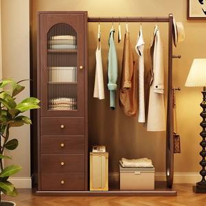 <span class=keywords><strong>Perchero</strong></span> de Madera Maciza de Estilo Chino Moderno <span class=keywords><strong>con</strong></span> Cajones, Mueble de Almacenamiento Integrado de Gran Capacidad para Dormitorio - Product Image 3