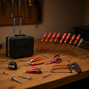 Usag Tool <b>Set</b> 14 Piece With Carry Case And Screwdrivers <b>Pliers</b> Wire Cutters Hacksaw For Home Repair - Product Image 3