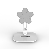 Support magnétique rotatif à 360° pour tablette PC, téléphone, support de bureau en alliage d'aluminium, aimant puissant, visionnement ergonomique, portable