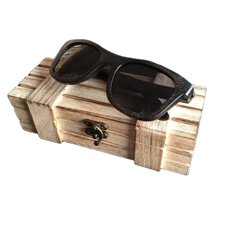 Gafas de sol deportivas polarizadas de bambú personalizadas, caja de madera para regalo, venta al por mayor