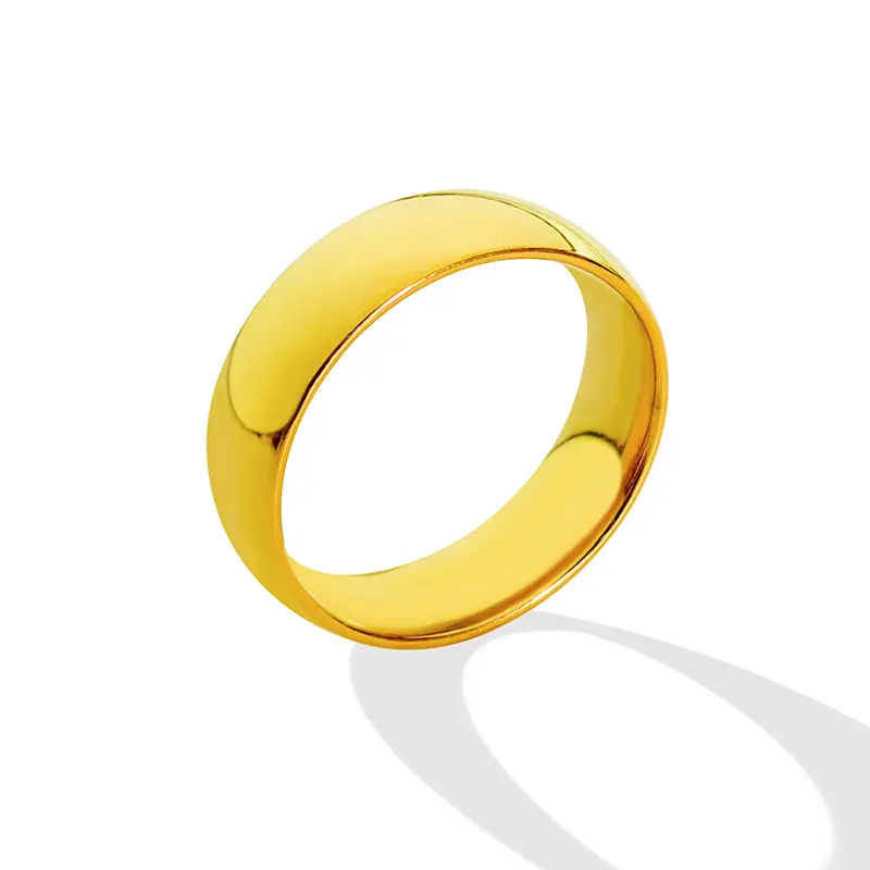 Anelli in acciaio inossidabile liscio alla moda da 6mm per le donne anelli minimalisti Ins Color oro Gersonality Knuckle impilabili