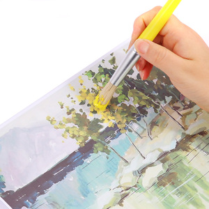 FOSKA – Lot de 4 pinceaux ronds pour aquarelle et <span class=keywords><strong>peinture</strong></span> à l'huile pour enfants, avec poils durables et manches ergonomiques, pour fournitures artistiques - Product Image 5