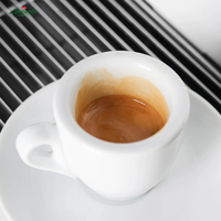 Tasse à expresso et soucoupe en porcelaine blanche brillante, épaissie de 9 mm, écologique, passe au lave-vaisselle, design unique en forme d'œuf