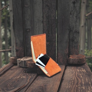 Portefeuille court en cuir personnalisé avec logo, fin, antivol, motif vintage, poche avant, pince à billets métallique, portable en nylon - Product Image 5