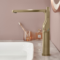 Robinet de lavabo moderne classique en laiton à poignée unique, mitigeur chaud/froid, design de luxe à poser sur le comptoir pour lavabos de salle de bain d'hôtel et de maison