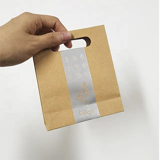 卸売格安印刷クラフト紙袋ハンドル付きファストフードギフト包装ショッピング紙袋