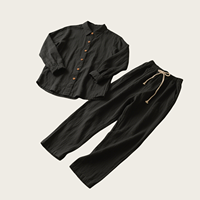 Costume Homme Personnalisé de Haute Qualité en Coton et Lin, Couleur Unie, Coupe Ample, Style Décontracté Plage