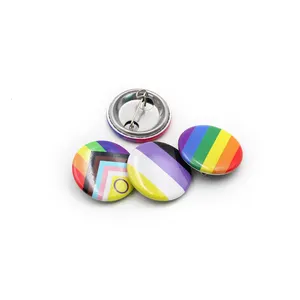 Üretici yeni tema ürünleri özel Logo teneke rozeti Mylar basın yedekler hediye için 58Mm düğme Pin