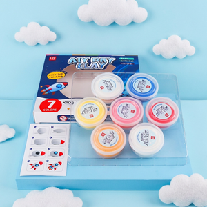 Argile à séchage à l'air de 7 couleurs non toxique - Argile à <span class=keywords><strong>modeler</strong></span> sur le thème des pâtes, des animaux et de la restauration rapide pour les projets artistiques des enfants - Product Image 1