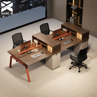 Postes de travail modulaires en bois pour 2, 4 ou 6 personnes avec cloison de bureau pour immeuble de bureaux