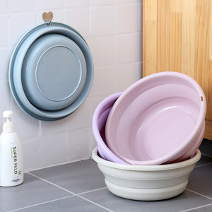 Foldable Plastic Basin Round Portable Thickened For Dormitory Washing - Product Image 1