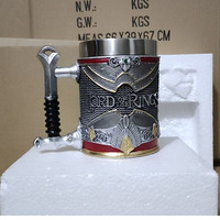 Vente en gros d'usine, souvenirs de films et de séries américaines, tasse à bière en acier inoxydable et résine, mug à bière Le Seigneur des Anneaux