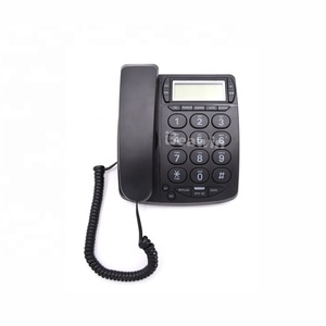 Téléphone filaire classique à gros boutons avec 2 groupes de touches mémoire à une <span class=keywords><strong>touche</strong></span> et identification de l'appelant pour personnes malvoyantes et personnes âgées - Product Image 1