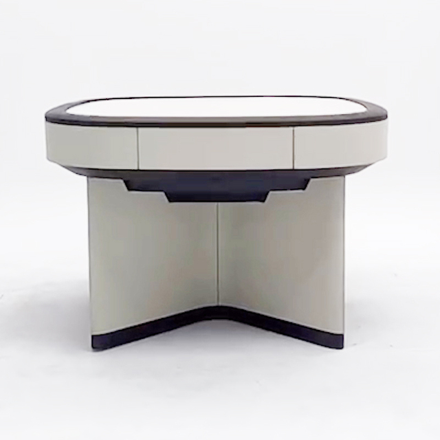 Luxury Solid Wood Saddle Leather Fully Automatic Mahjong Table Customizable Color 4-seat Poker Table