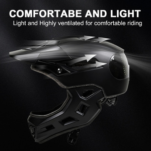 หมวกกันน็อคจักรยานเต็มใบสำหรับผู้ใหญ่หมวกกันน็อคจักรยานแบบเต็มจอ LED - Product Image 3