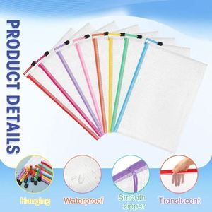 Thickened Waterproof A4 A6 PVC Clear Mesh Book File <b>Bag</b> <b>Document</b> Pouch Receipt Storage Stationery Organizer School Office - Product Image 3