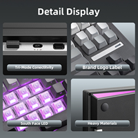 Clavier de jeu mécanique sans fil Zornher ZH870 80% Noir Son Crémeux Personnalisé Touches PBT Translucides RGB Hot-Swappable