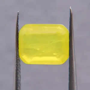 YZ Jewelry Loose Rectangle Fusion Stone Blue Yellow Octagon shaped Fusion Glass stone of Fusion Stone Jewelry