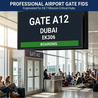Pantalla LCD de alto brillo con interfaz abierta y resistente al agua IP65 para FIDS de puerta de embarque en aeropuertos, para la infraestructura de señalización y salas de espera.