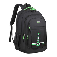 Sac à dos pour ordinateur portable en tissu Oxford imperméable avec fermeture éclair, doublure antichoc en nylon, durable et léger