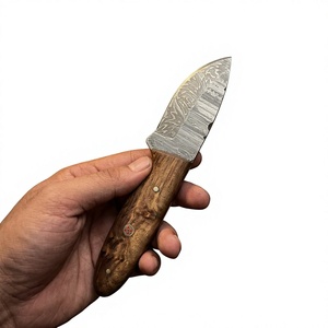 Cuchillo de Supervivencia y Caza de Acero de Damasco Forjado a Mano, Hoja Fija Mini Tipo Drop Point, Mango de Madera, Grado Industrial, para Revendedores OEM 58/60 - Product Image 3
