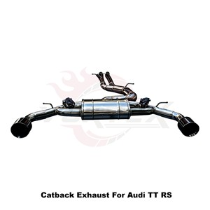 Échappement Catback en acier inoxydable Vortex Sport Sound Tuning avec soupape électronique compatible Audi TT RS à sortie simple - Product Image 2