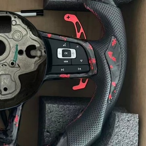 Volant en fibre de carbone forgé pour Volkswagen <span class=keywords><strong>Golf</strong></span> 6 MK 6 <span class=keywords><strong>Golf</strong></span> 7 MK 7 MK 7.5 R <span class=keywords><strong>GTI</strong></span> VW <span class=keywords><strong>Golf</strong></span> 7.5 R Volant de voiture à LED - Product Image 4