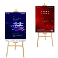 Tripod Portabel Mewah Tampilan Pop Lukisan Berdiri Kayu Mini Kuda-kuda untuk Departemen Toko Rak Iklan Promosi